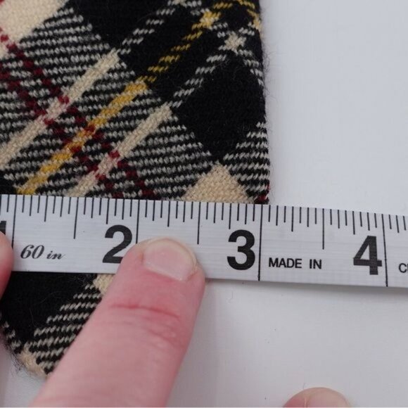Matt Andrew 100% Wool Mens Tie Necktie Plaid Preppy Crème Black Red Yellow - Picture 7 of 9